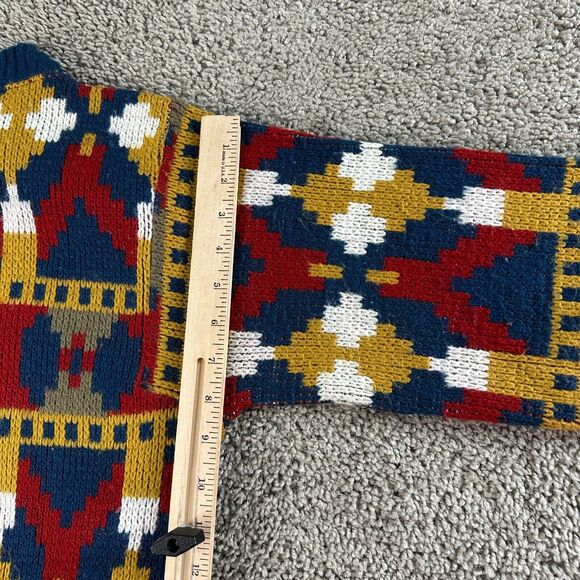 VTG 60s Jantzen Wool Mohair Sweater Mens Unisex M Multicolor Western Abstract - Picture 14 of 15